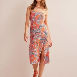 Boden Column Cami Midi Dress Orange Jelly Size 16/18